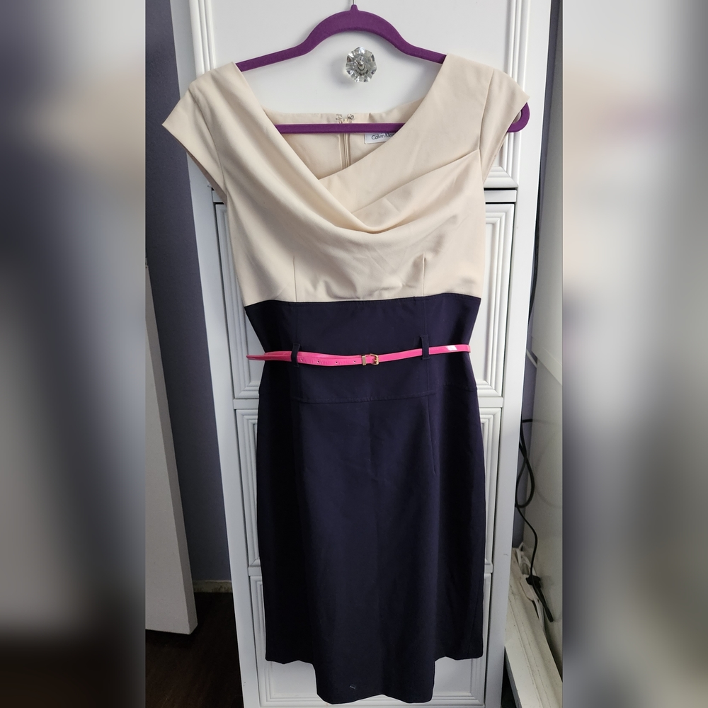 Calvin Klein Belted Dress Size 6